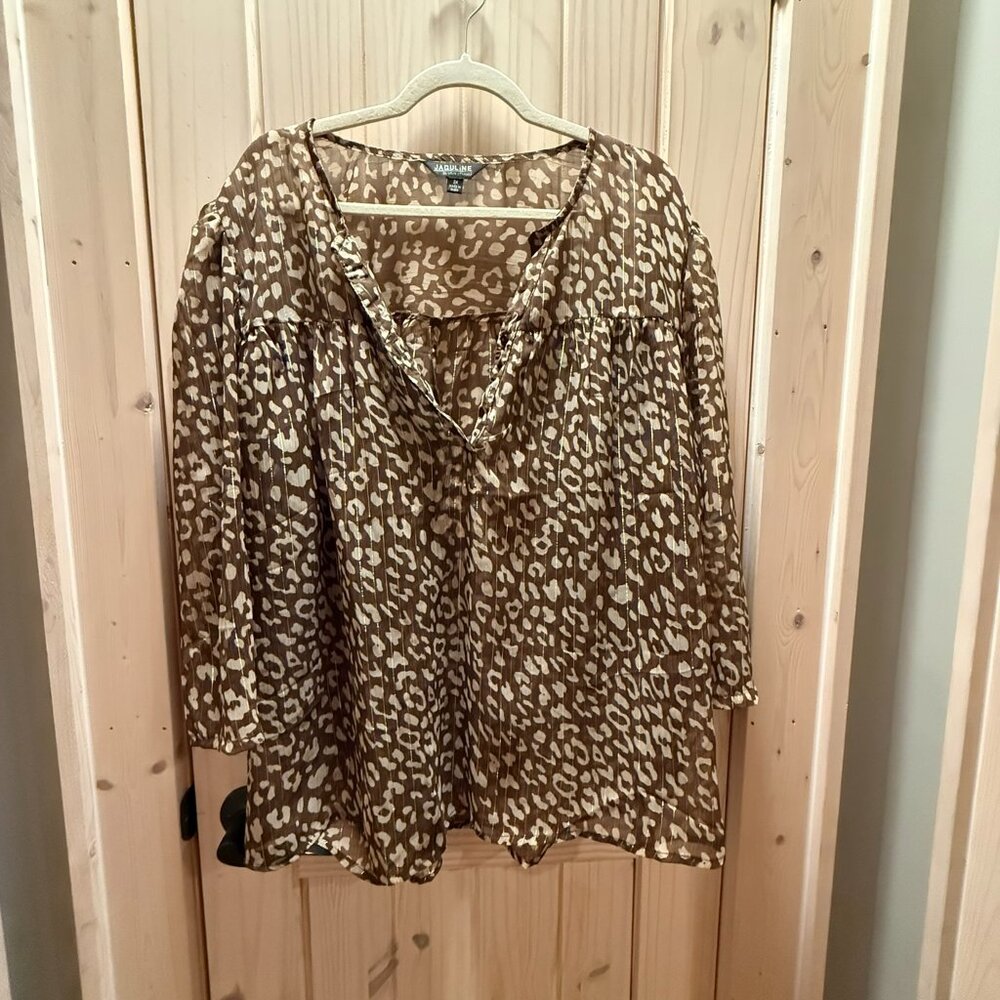 Brown and gold top, Size 3X
